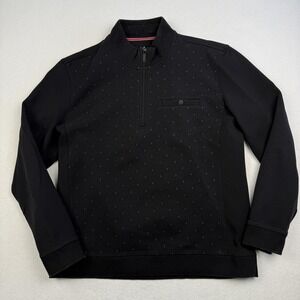 Buttercloth Sweatshirt Mens XL Black Quarter Zip Stretch Geometric Pullover Top